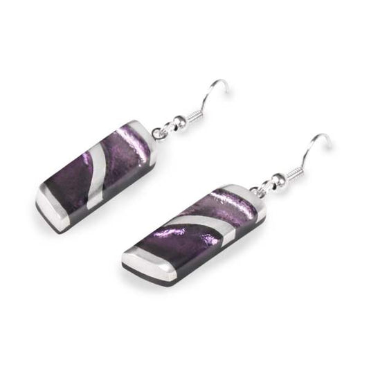 Purple Lava Shiny Fish Hook Earrings | The Jewellery Stop