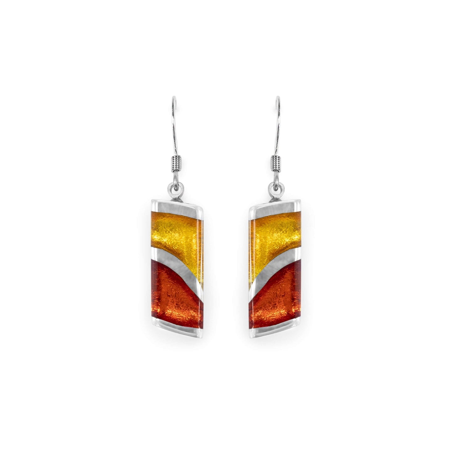 Terracotta Lava Shiny Fish Hook Earrings | The Jewellery Stop