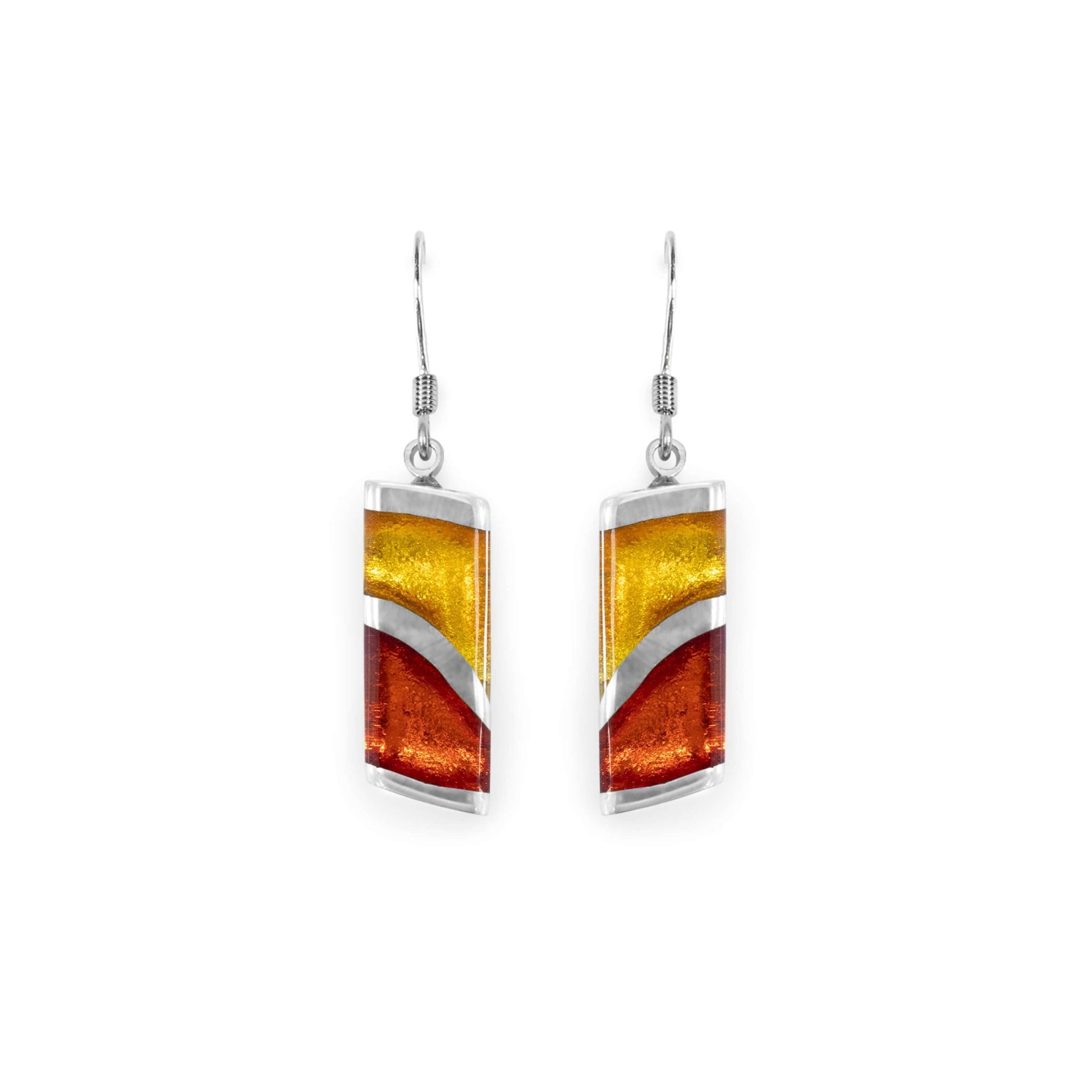 Terracotta Lava Shiny Fish Hook Earrings | The Jewellery Stop