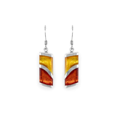 Terracotta Lava Shiny Fish Hook Earrings | The Jewellery Stop