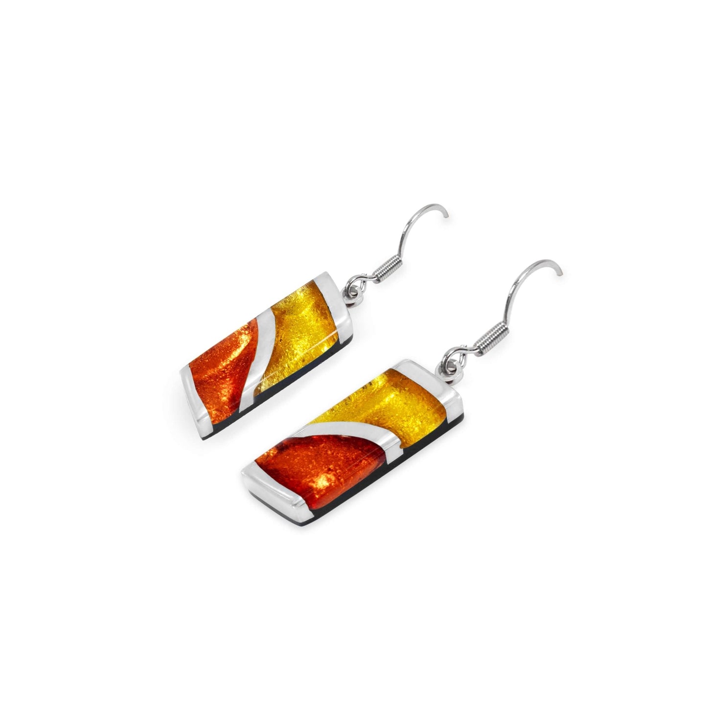 Terracotta Lava Shiny Fish Hook Earrings | The Jewellery Stop