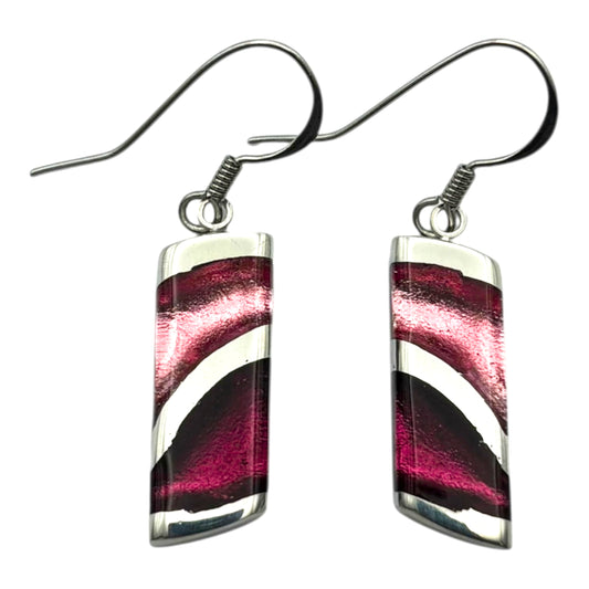 Peony Lava Shiny Fish Hook Earrings
