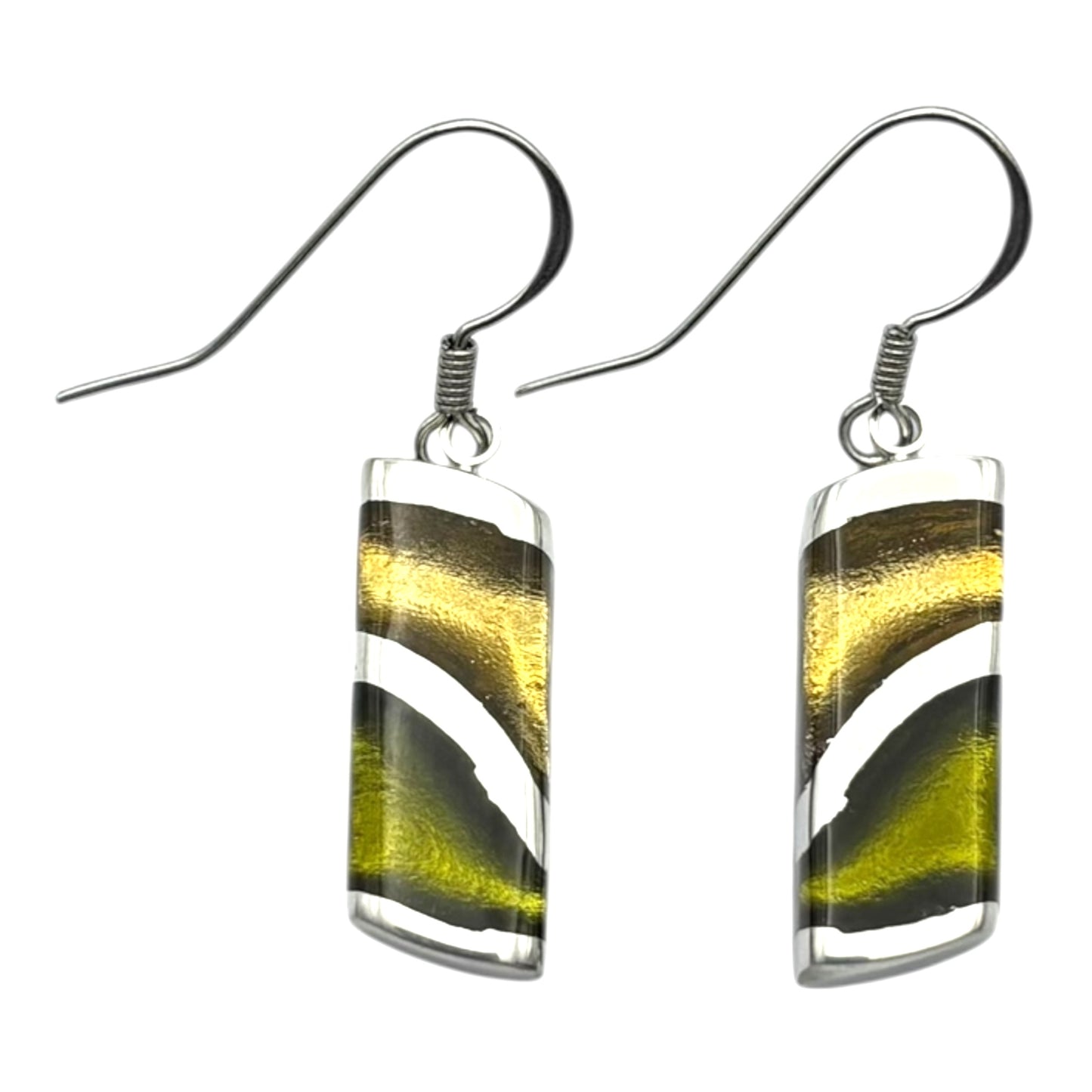 Pistachio Lava Shiny Fish Hook Earrings