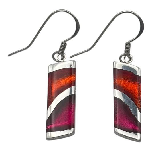 Tropical Lava Shiny Fish Hook Earrings