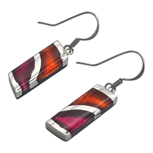 Tropical Lava Shiny Fish Hook Earrings