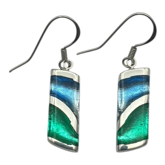 Crystal Lava Shiny Fish Hook Earrings