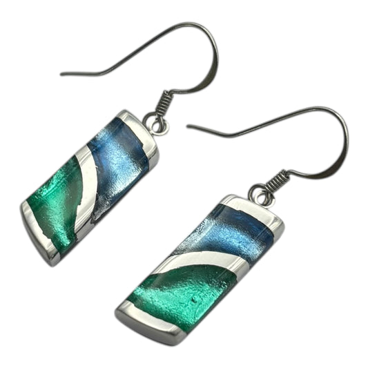 Crystal Lava Shiny Fish Hook Earrings