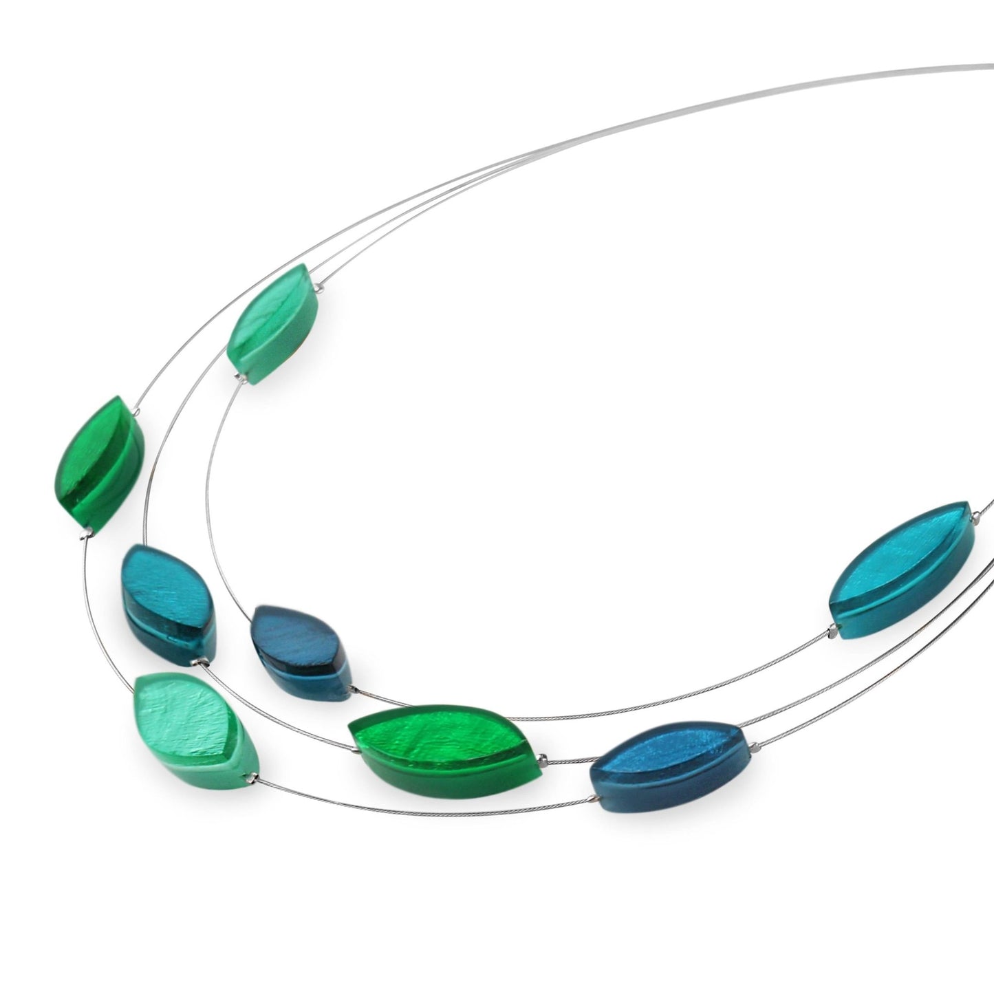 Verdigris Petal Shiny Necklace | The Jewellery Stop