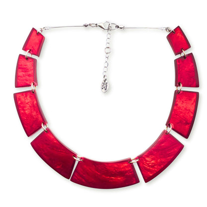 Red Shell Collar Matte Necklace