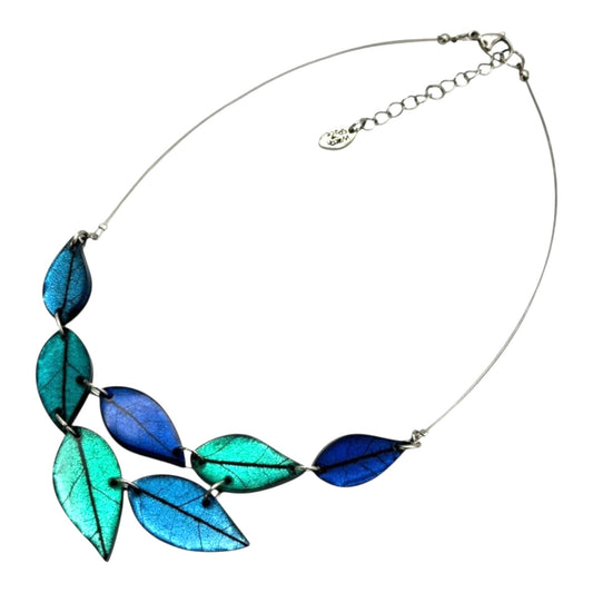 Crystal Skeletal Leaf Shiny Necklace | The Jewellery Stop