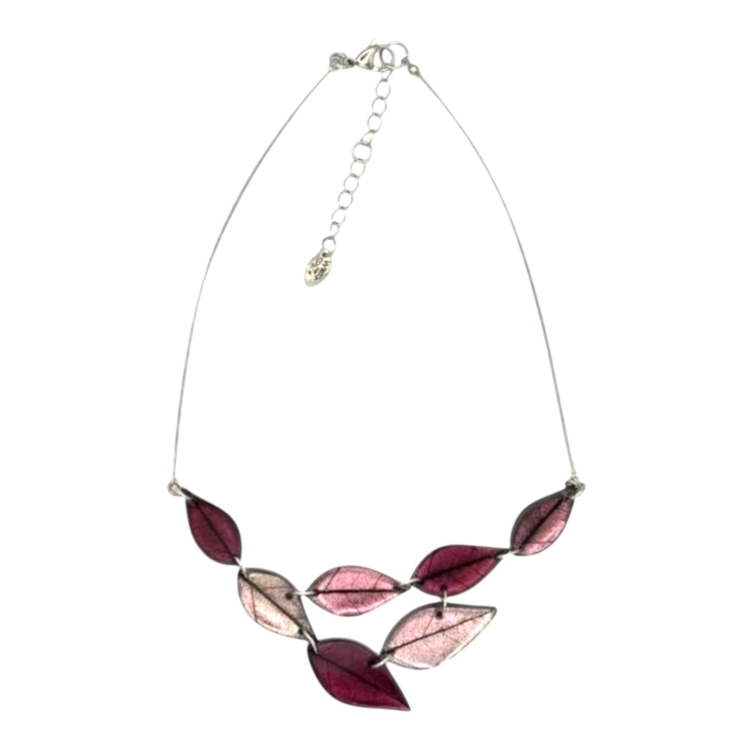 Peony Skeletal Leaf Shiny Necklace | The Jewellery Stop