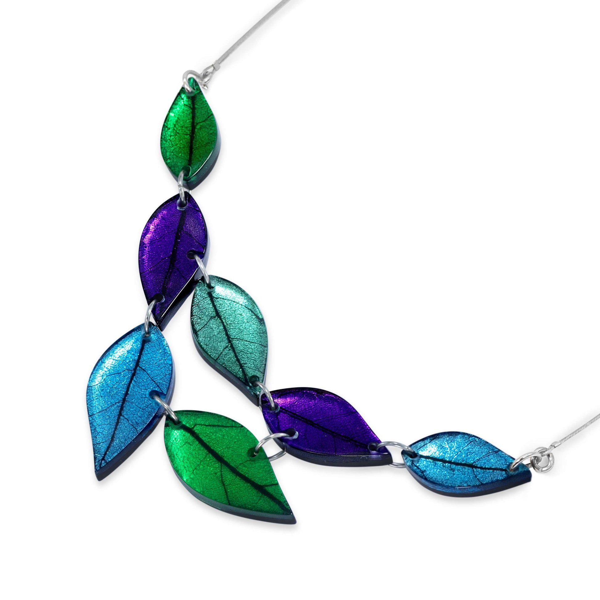 Aurora Skeletal Leaf Shiny Necklace | The Jewellery Stop