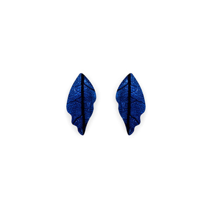 Atlantic Skeletal Leaf Shiny Stud Earrings | The Jewellery Stop