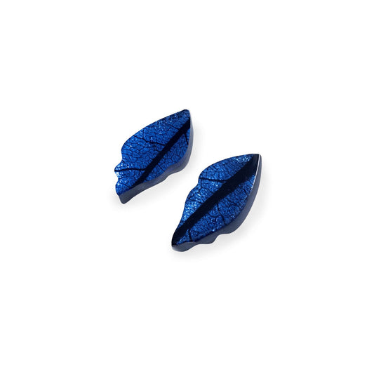 Atlantic Skeletal Leaf Shiny Stud Earrings | The Jewellery Stop