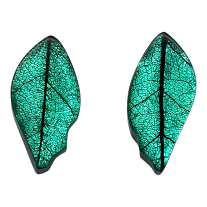 Crystal Skeletal Leaf Shiny Stud Earrings | The Jewellery Stop