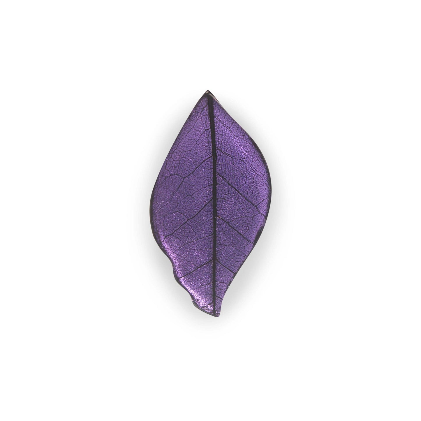 Lavender Skeletal Leaf Shiny Brooch | The Jewellery Stop