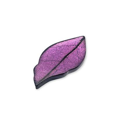 Rainbow Skeletal Leaf Shiny Brooch