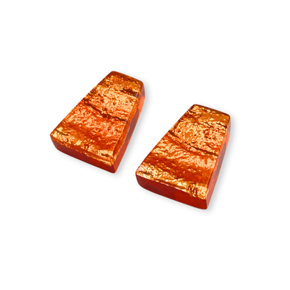 Orange Aztec Shiny Stud Earrings