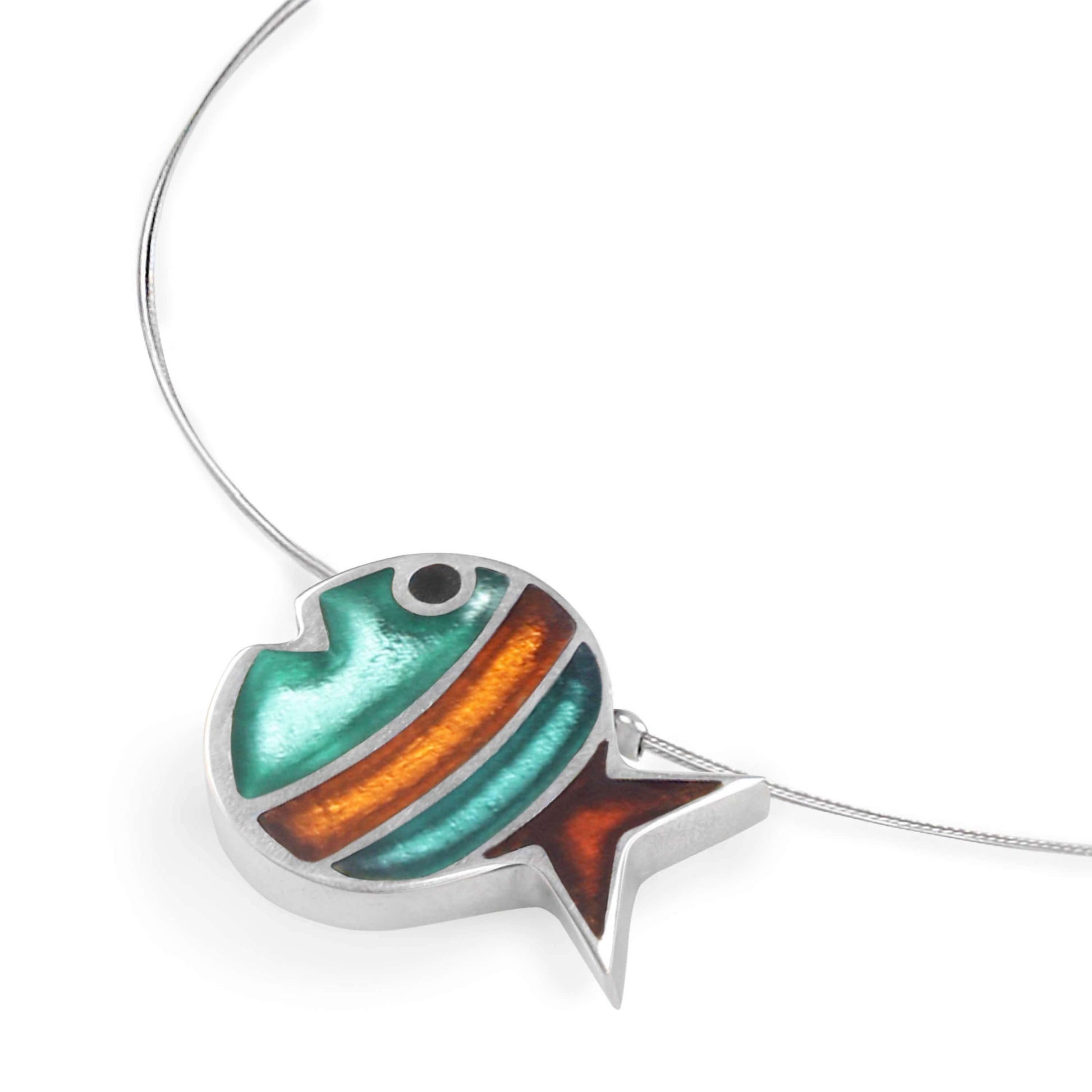 Morocco Bubble Fish Stripe Shiny Pendant | The Jewellery Stop
