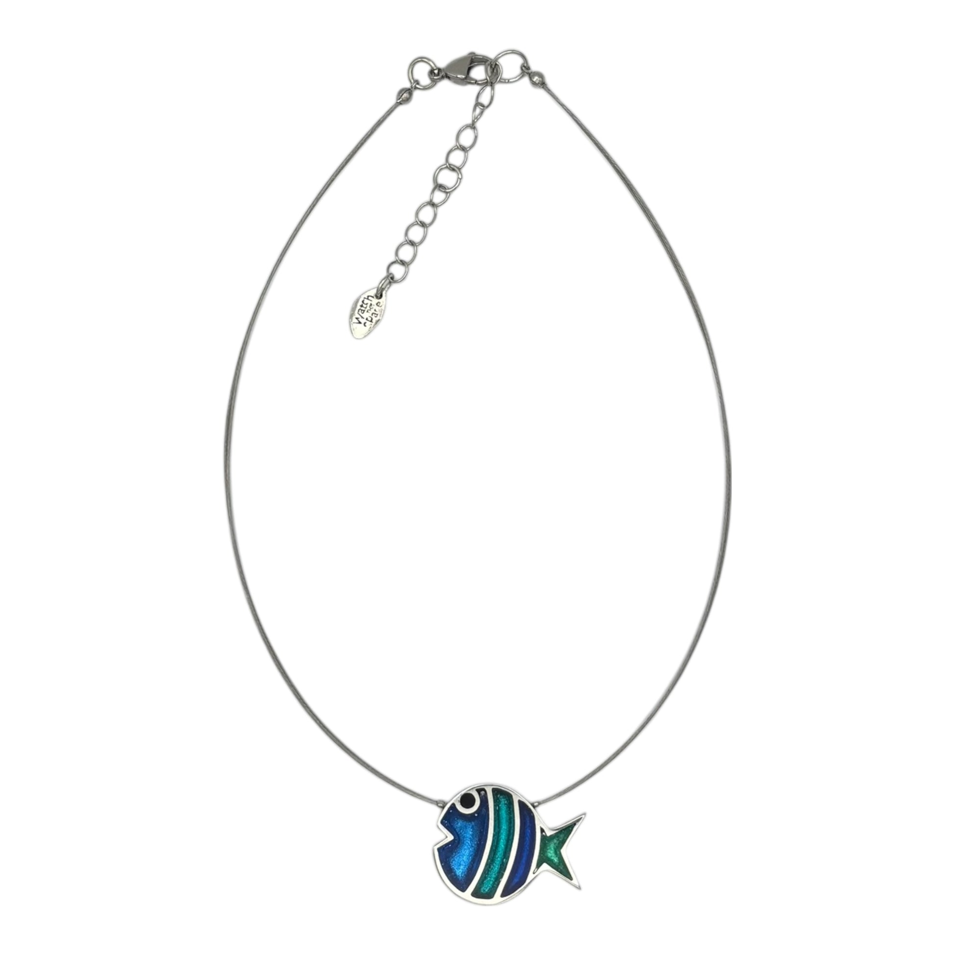 Crystal Bubble Fish Stripe Shiny Pendant | The Jewellery Stop