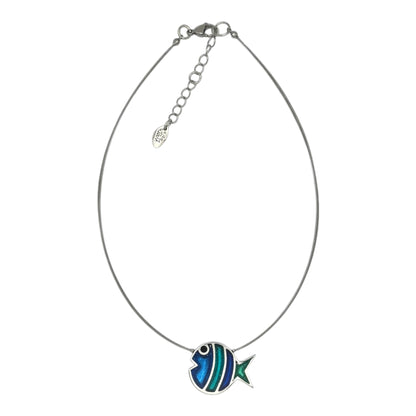 Crystal Bubble Fish Stripe Shiny Pendant | The Jewellery Stop