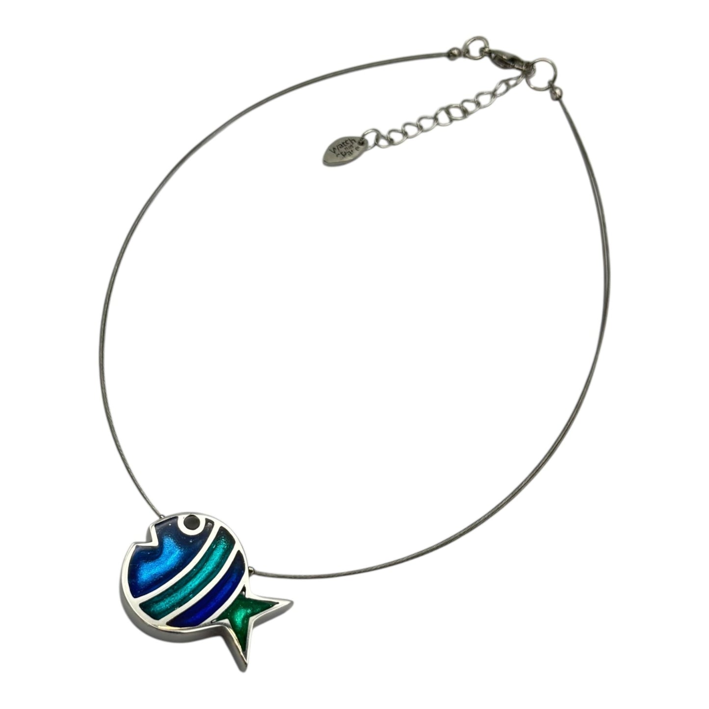 Crystal Bubble Fish Stripe Shiny Pendant | The Jewellery Stop