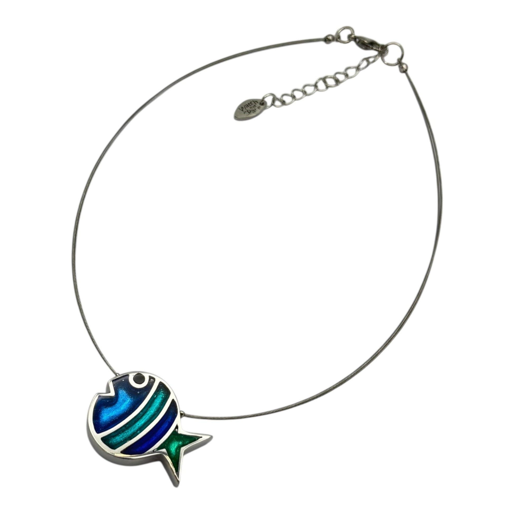 Crystal Bubble Fish Stripe Shiny Pendant | The Jewellery Stop