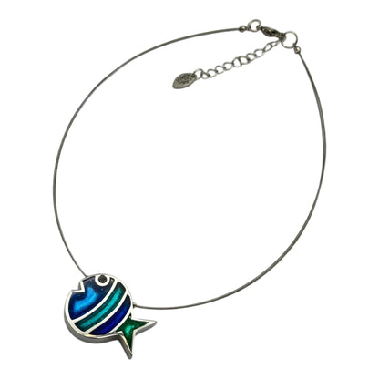 Crystal Bubble Fish Stripe Shiny Pendant | The Jewellery Stop