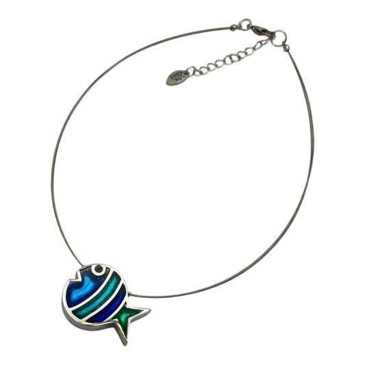 Crystal Bubble Fish Stripe Shiny Pendant | The Jewellery Stop