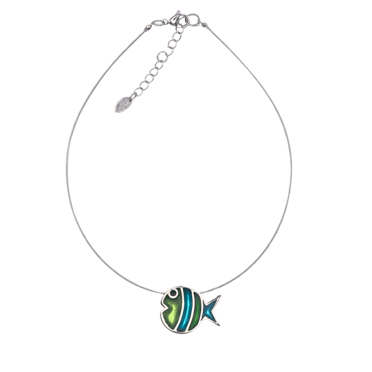 Neptune Bubble Fish Stripe Shiny Pendant | The Jewellery Stop
