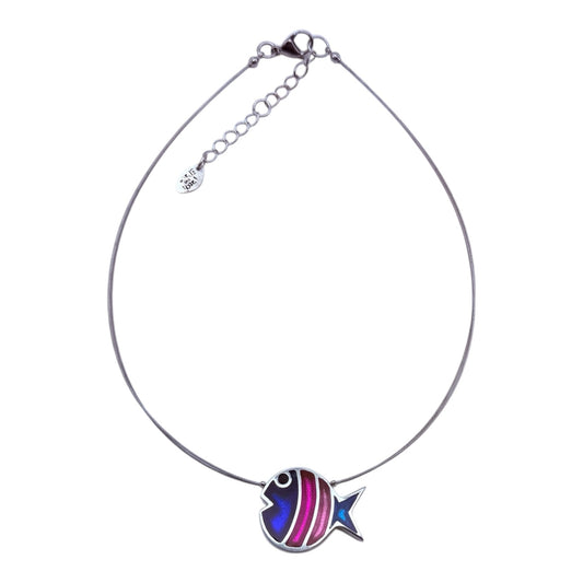 Paradise Bubble Fish Stripe Shiny Pendant | The Jewellery Stop