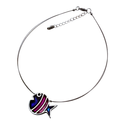 Paradise Bubble Fish Stripe Shiny Pendant | The Jewellery Stop