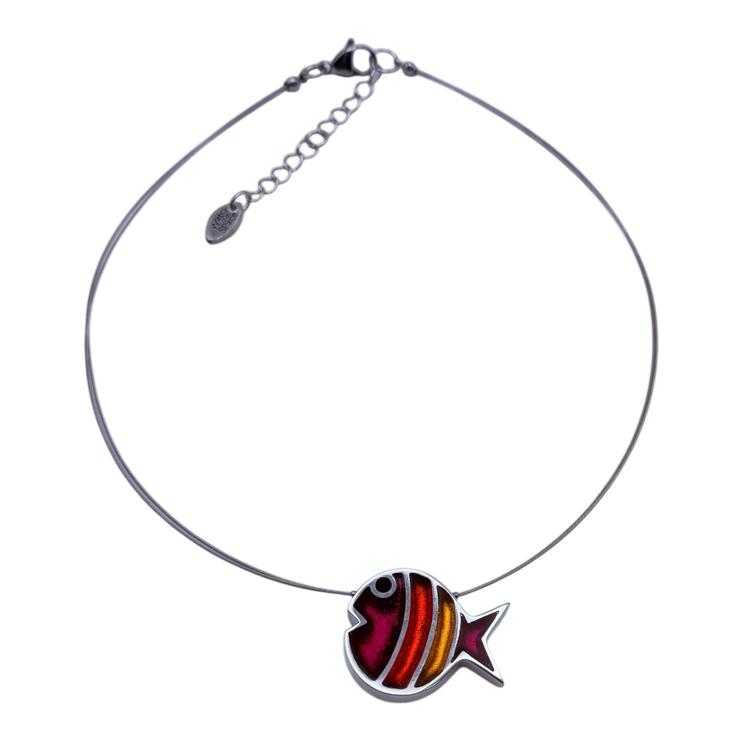 Tropical Bubble Fish Stripe Shiny Pendant | The Jewellery Stop