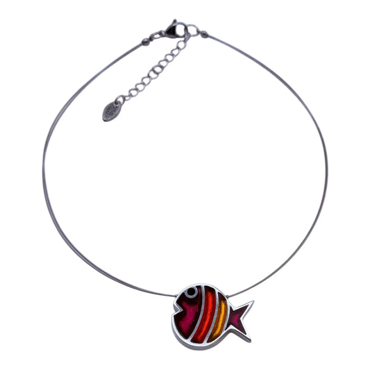 Tropical Bubble Fish Stripe Shiny Pendant | The Jewellery Stop