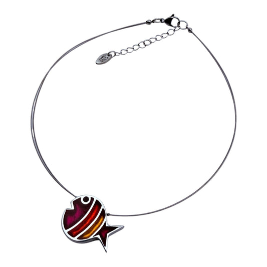 Tropical Bubble Fish Stripe Shiny Pendant | The Jewellery Stop