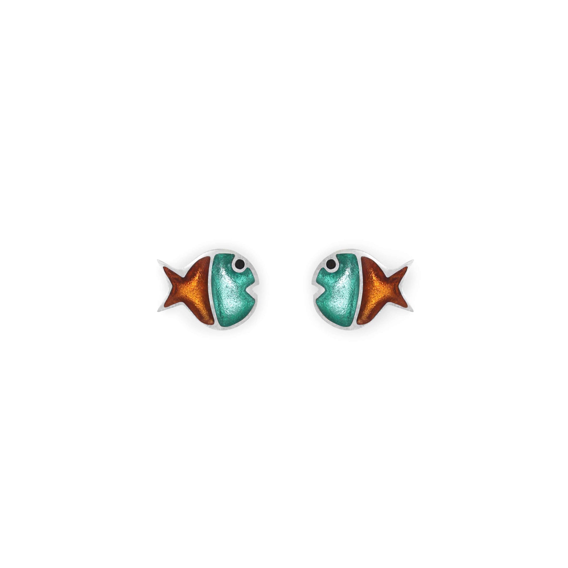 Morocco Bubble Fish Stripe Shiny Stud Earrings