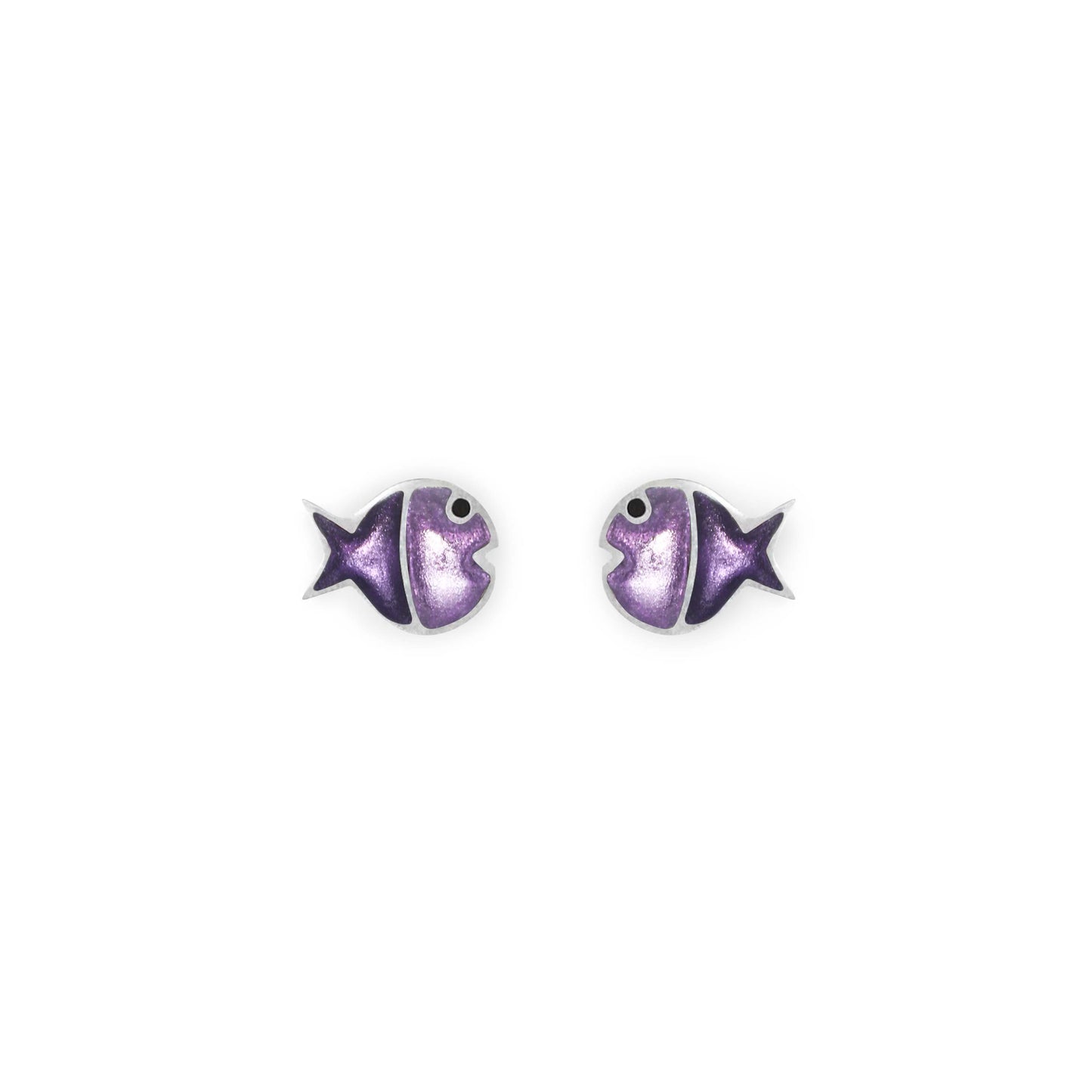 Sweetpea Bubble Fish Stripe Shiny Stud Earrings