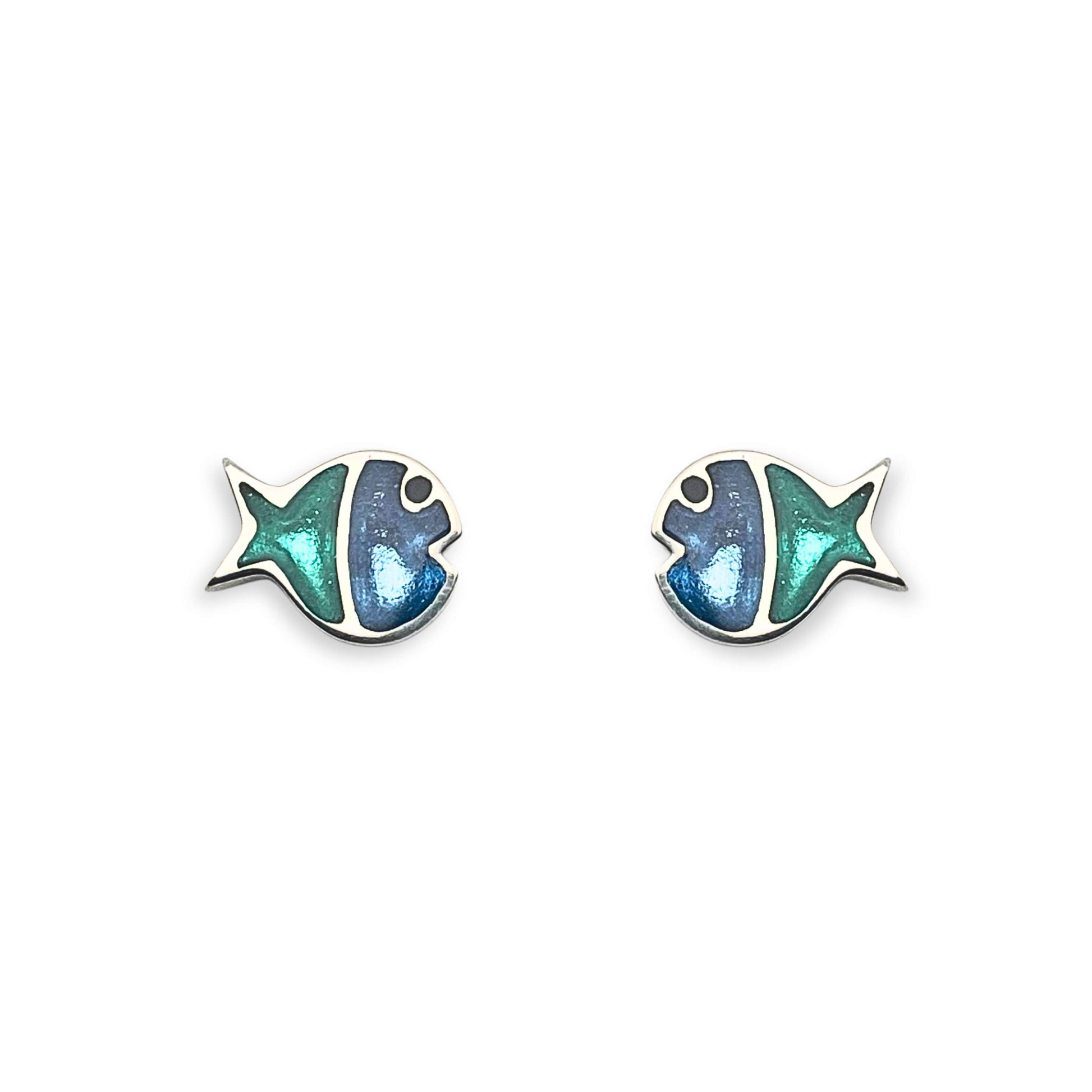 Crystal Bubble Fish Stripe Shiny Stud Earrings