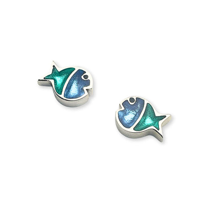 Crystal Bubble Fish Stripe Shiny Stud Earrings