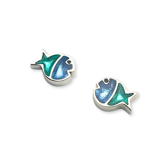 Crystal Bubble Fish Stripe Shiny Stud Earrings