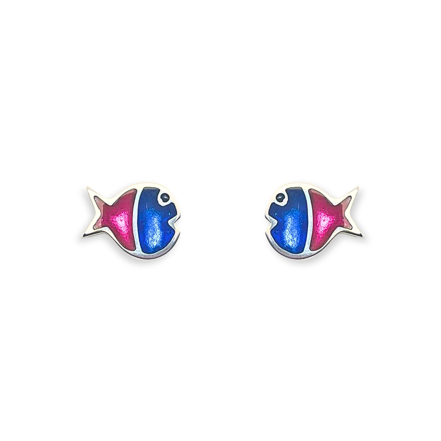 Paradise Bubble Fish Stripe Shiny Stud Earrings