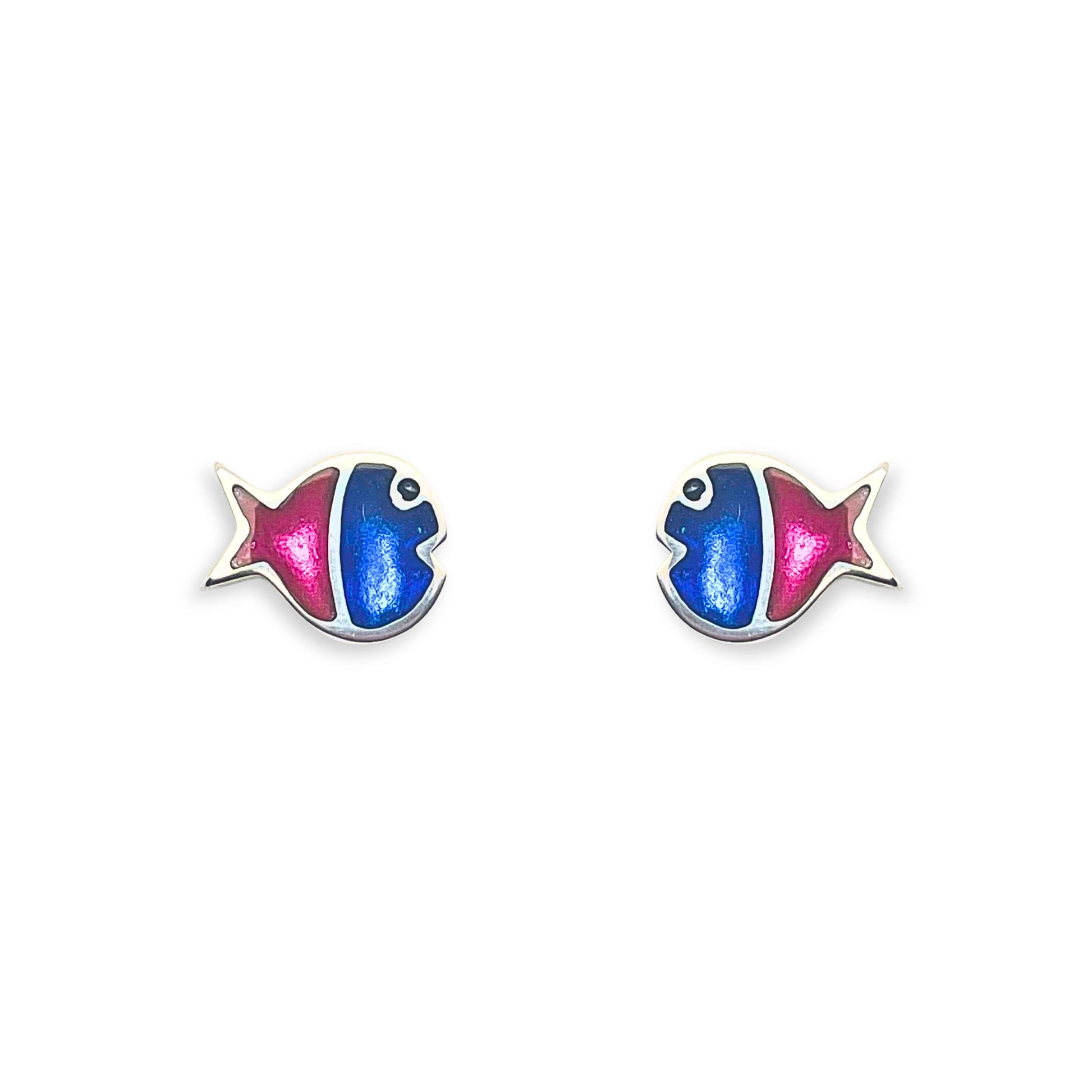 Paradise Bubble Fish Stripe Shiny Stud Earrings