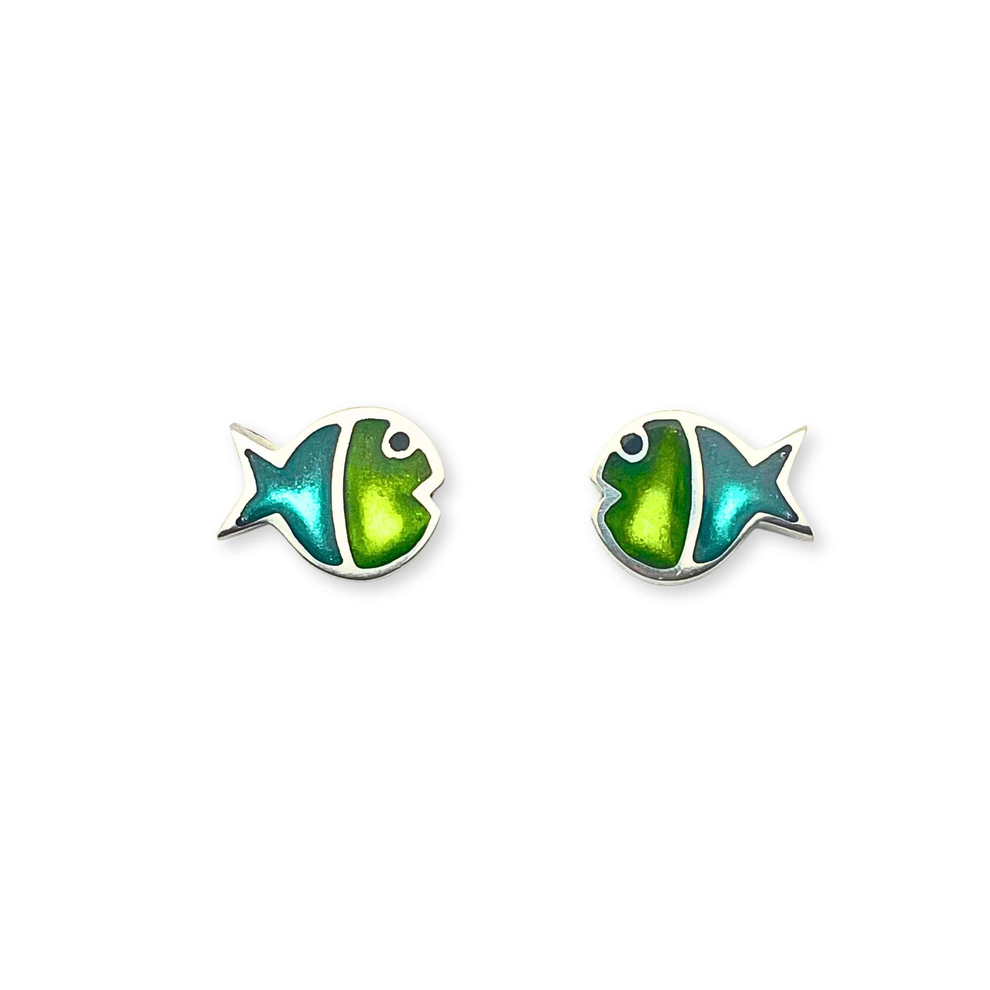 Zest Bubble Fish Stripe Shiny Stud Earrings