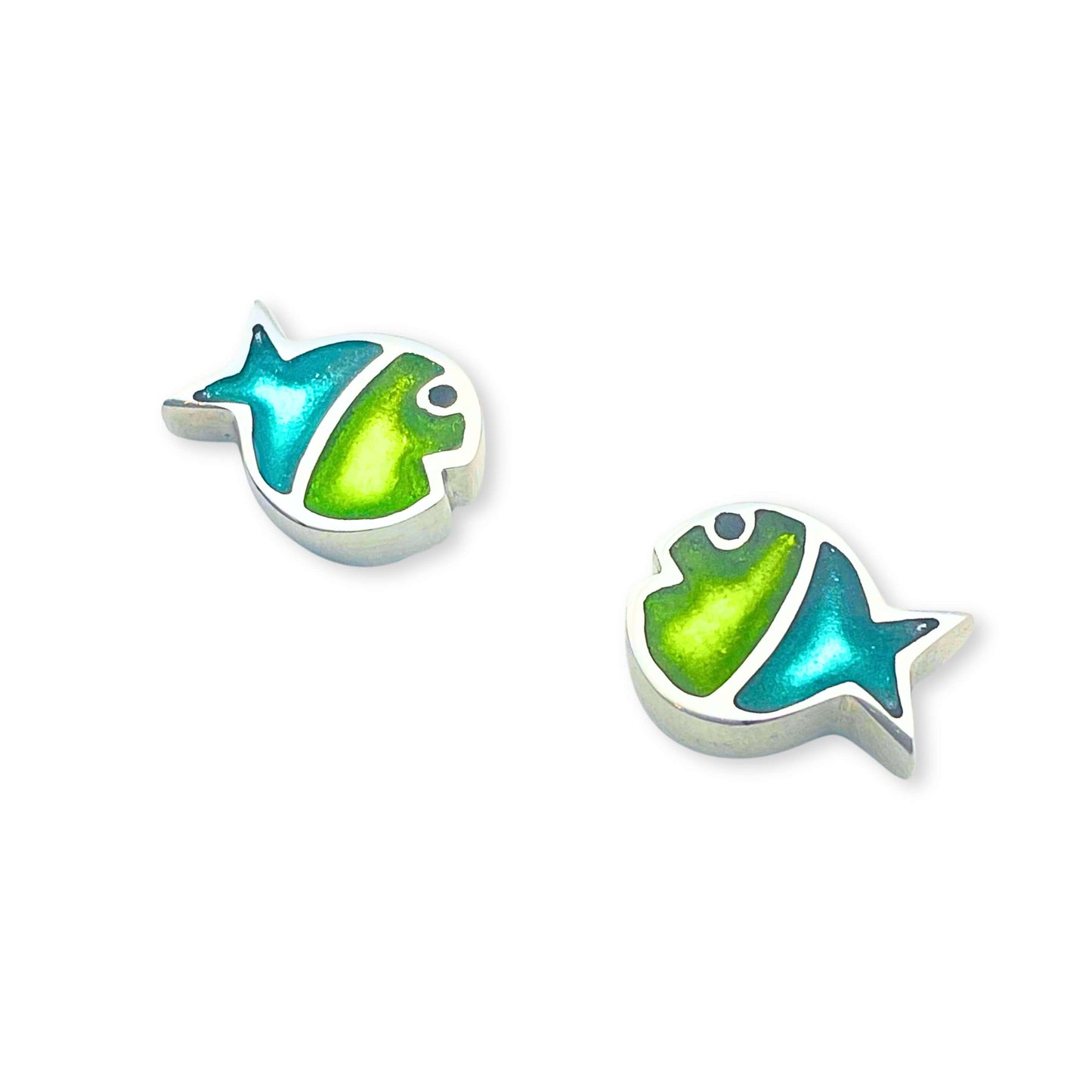 Zest Bubble Fish Stripe Shiny Stud Earrings
