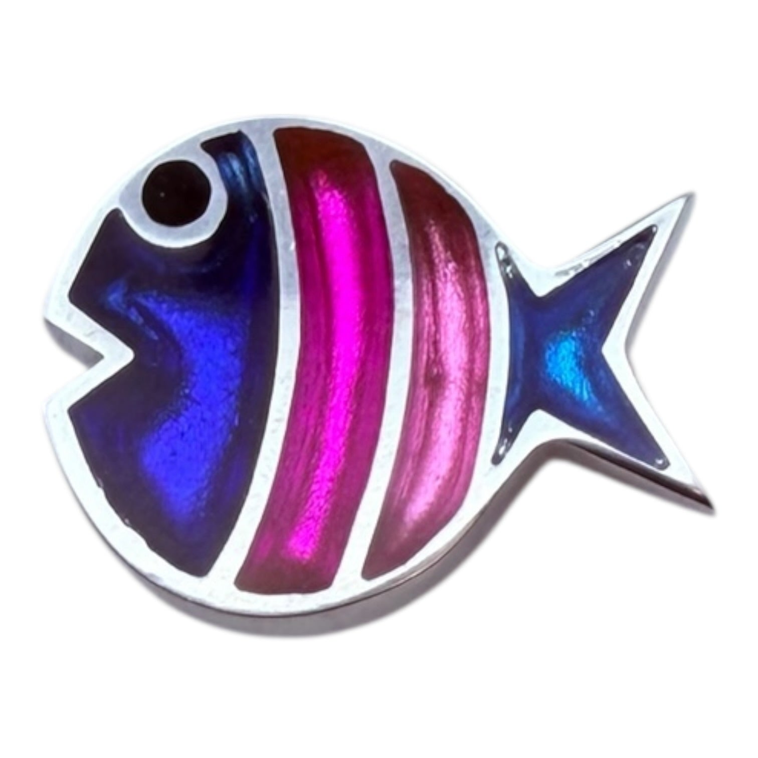 Paradise Bubble Fish Stripe Shiny Brooch | The Jewellery Stop