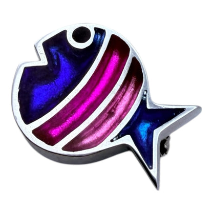 Paradise Bubble Fish Stripe Shiny Brooch | The Jewellery Stop