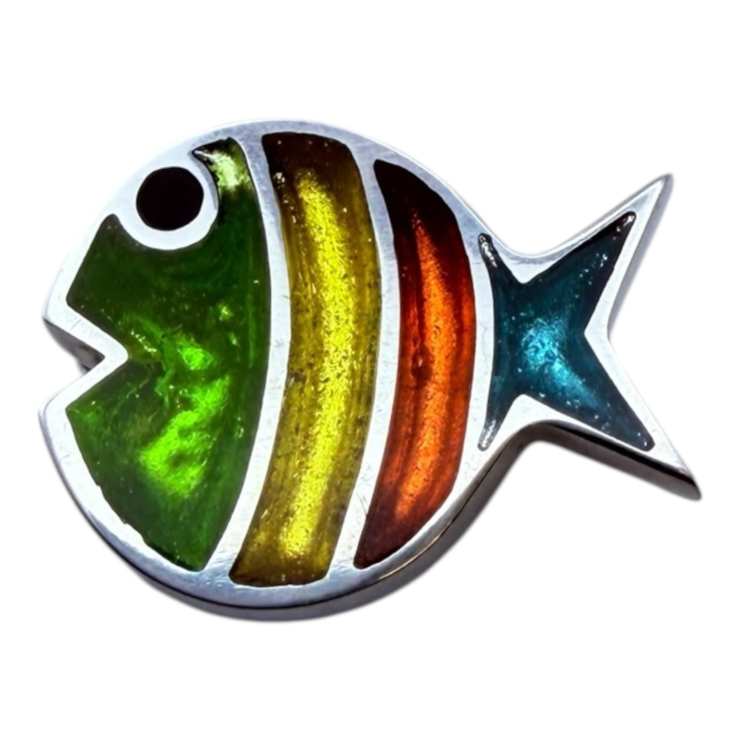 Zest Bubble Fish Stripe Shiny Brooch | The Jewellery Stop
