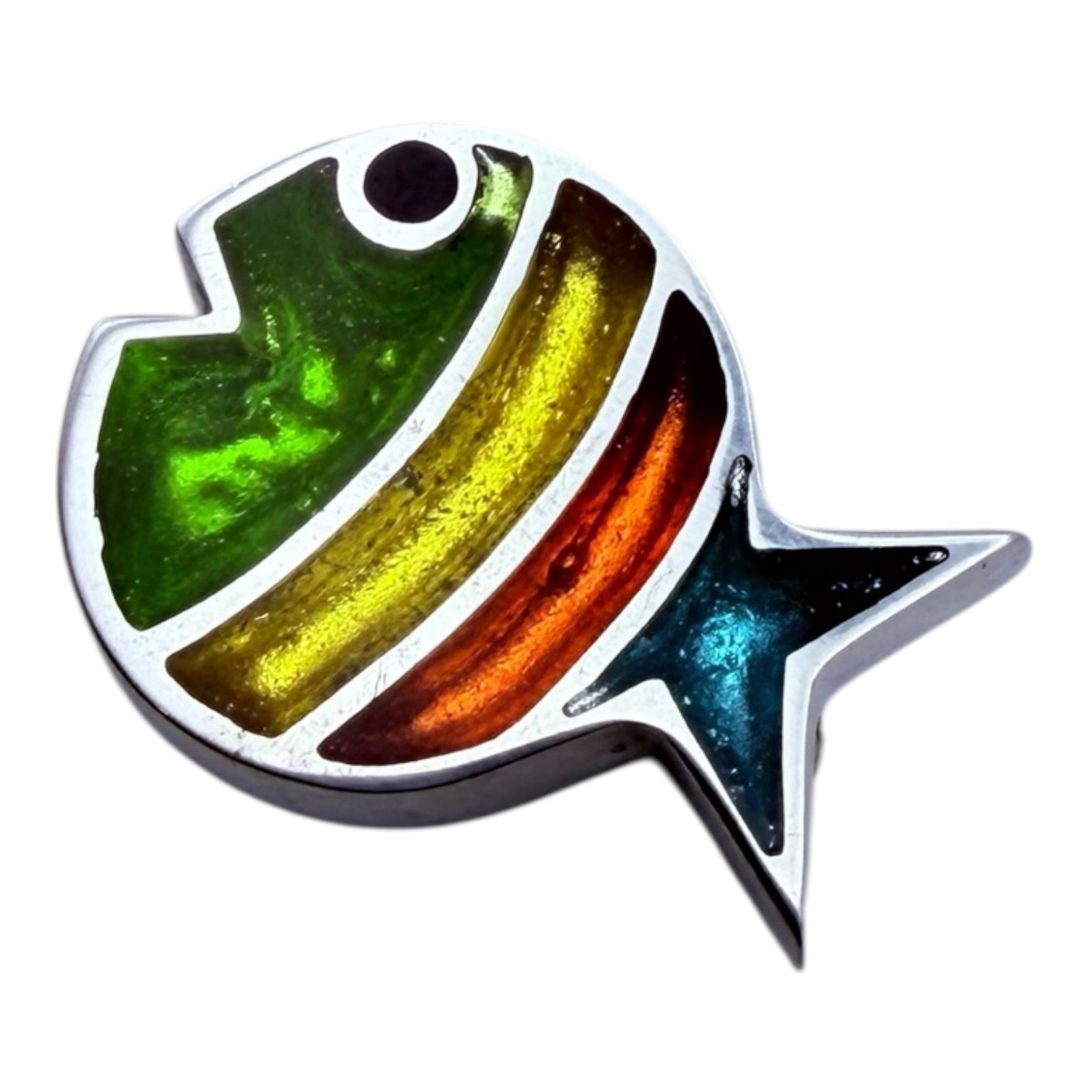 Zest Bubble Fish Stripe Shiny Brooch | The Jewellery Stop