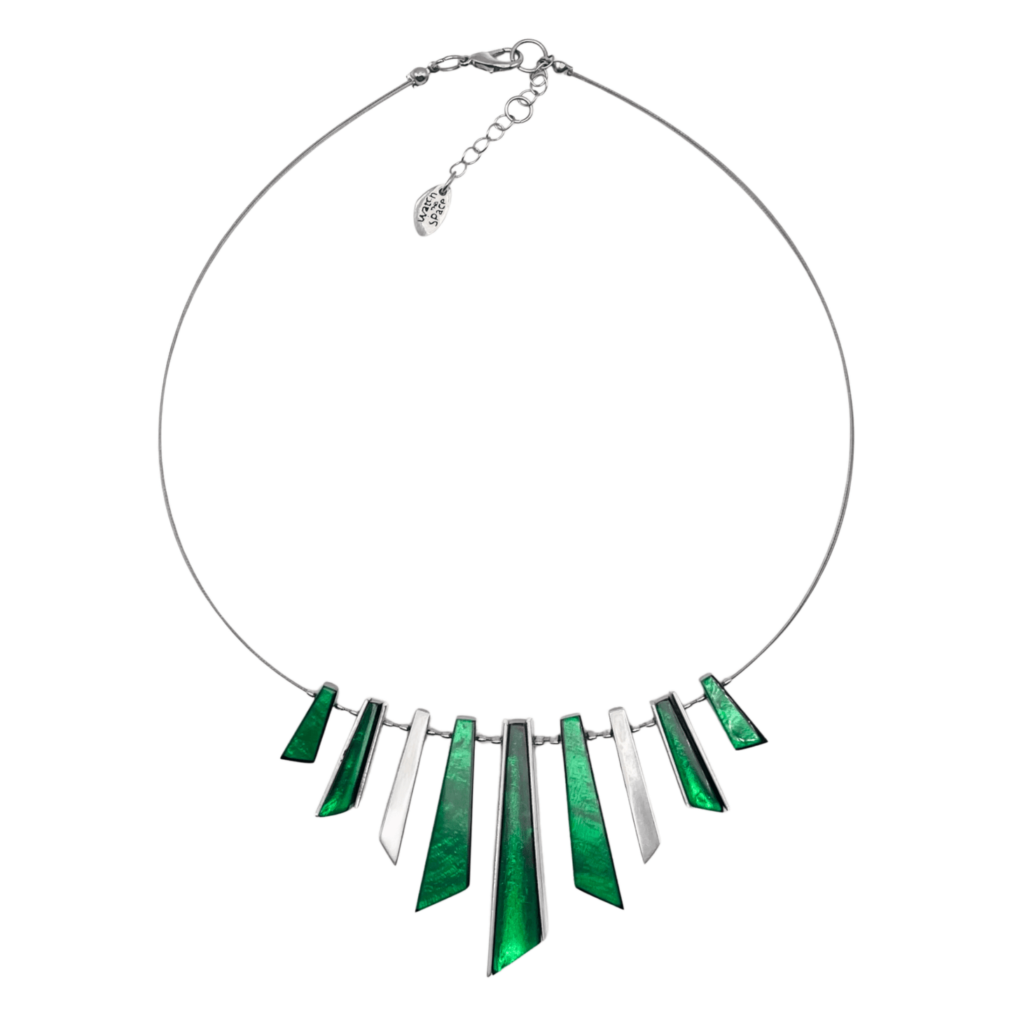 Emerald Deco Shard Shiny Necklace | The Jewellery Stop