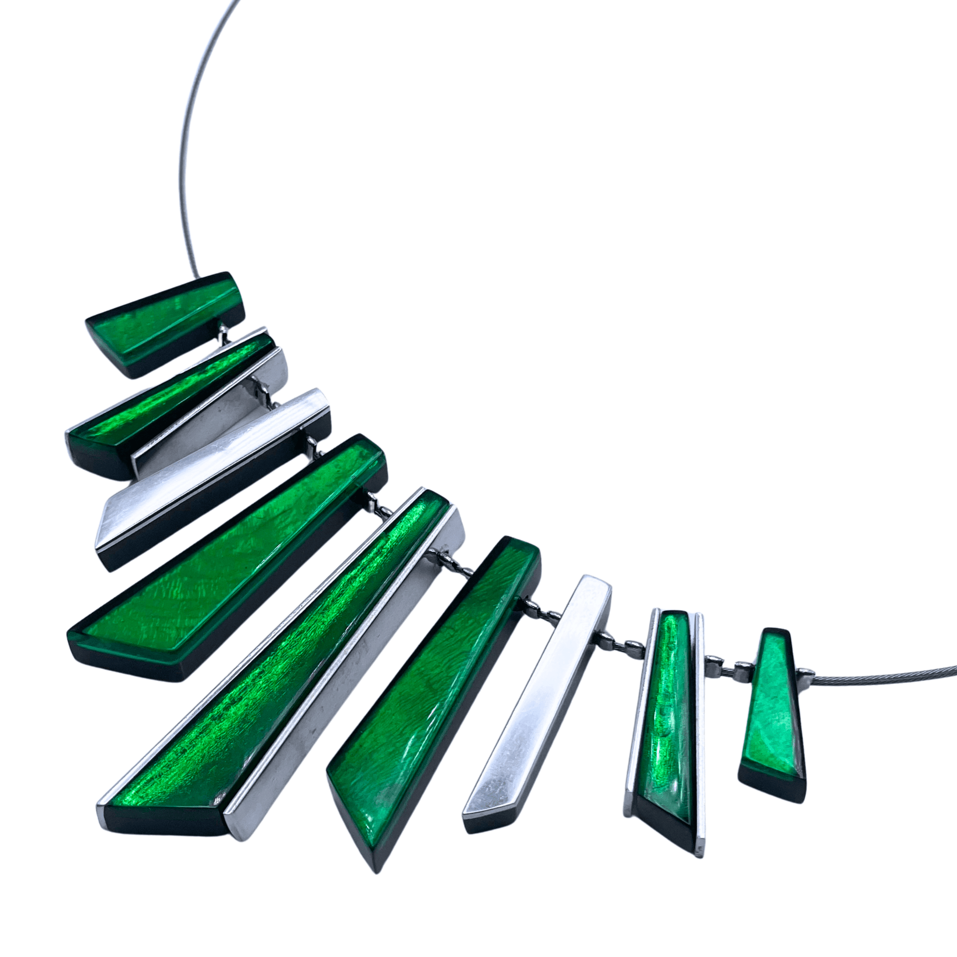 Emerald Deco Shard Shiny Necklace | The Jewellery Stop